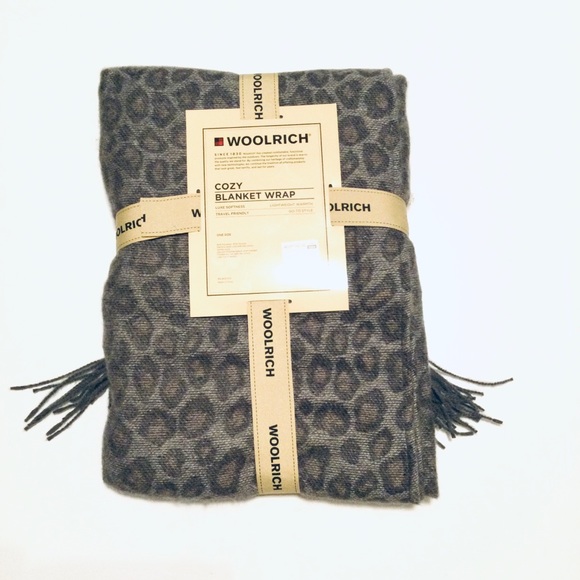 Woolrich Cozy Blanket Wrap Kaye Leopard One Size - Picture 4 of 4